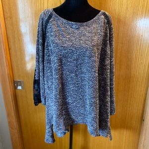 MAURICES Heathered Top with Lace Sleeves